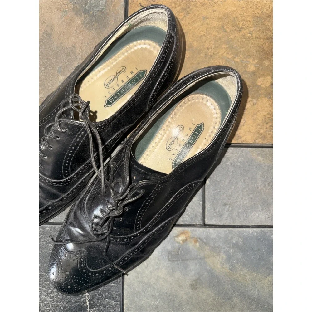 Florsheim Men's Black Leather Wingtip Brogue Lace-Up Oxford Dress Shoes 11D
